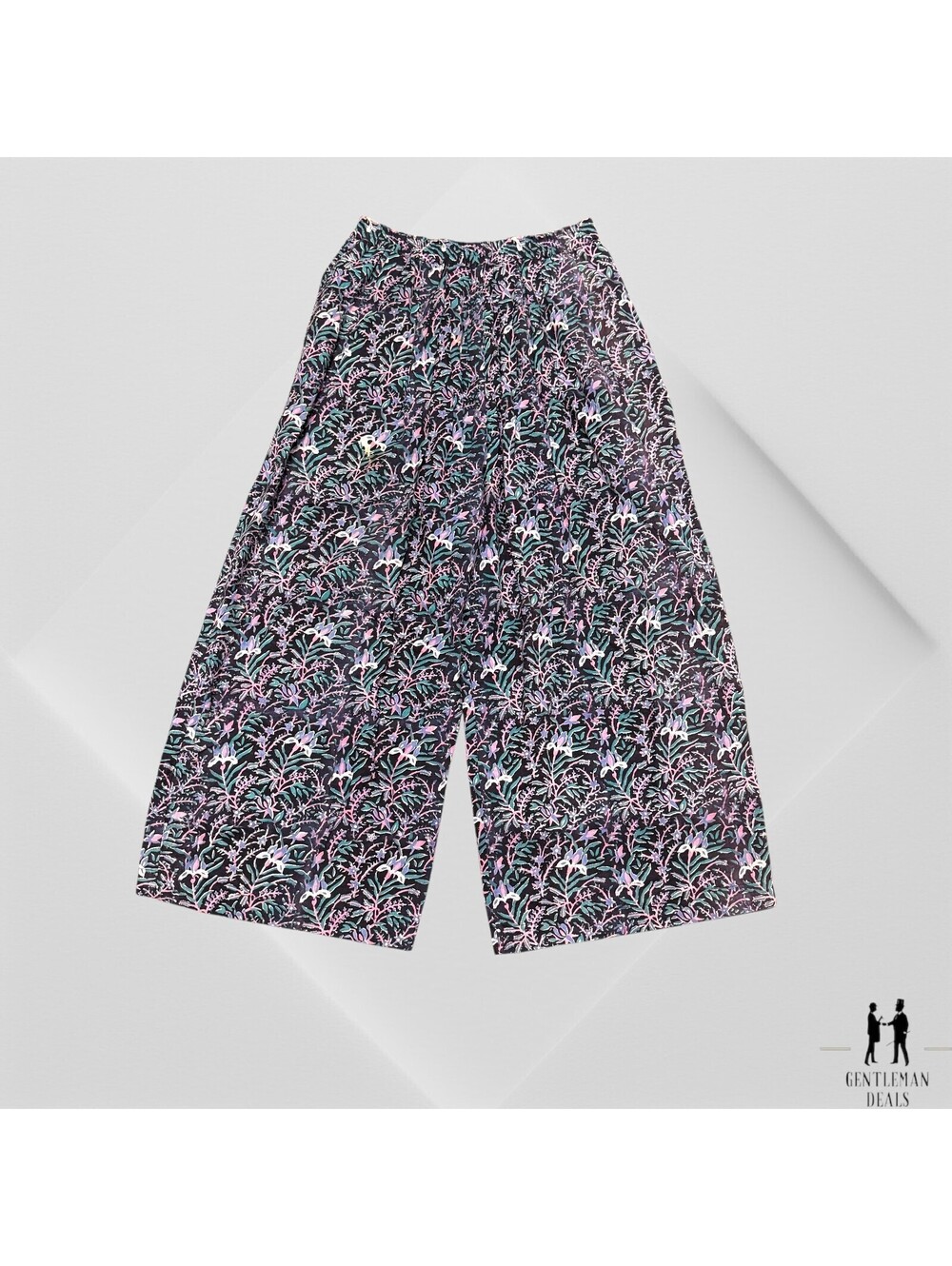 Anokhi For Taraliya Wide Leg Pants Size Small S 100% Cotton Floral